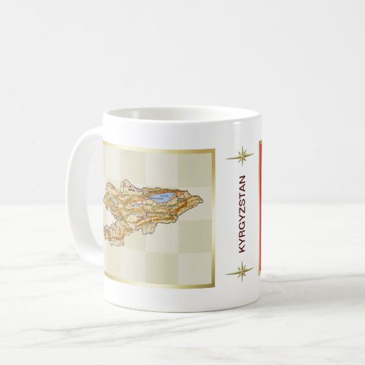 Mug Drapeau Kirghizistan + Musique Carte (Devant gauche)