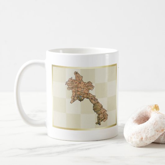 Mug Drapeau Laos + Plan de Musique (Avec donut)