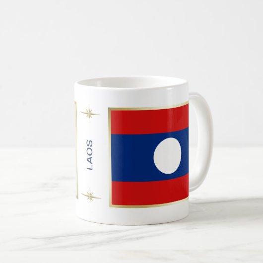 Mug Drapeau Laos + Plan de Musique (Devant droit)