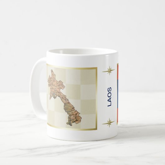 Mug Drapeau Laos + Plan de Musique (Devant gauche)
