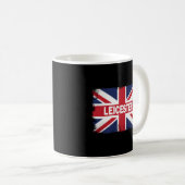 Mug Drapeau Leicester England City Avec Royaume-Uni (Devant droit)