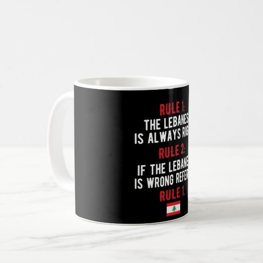 Mug Drapeau libanais des Rois Libanaises Patrimoine Li (Devant gauche)