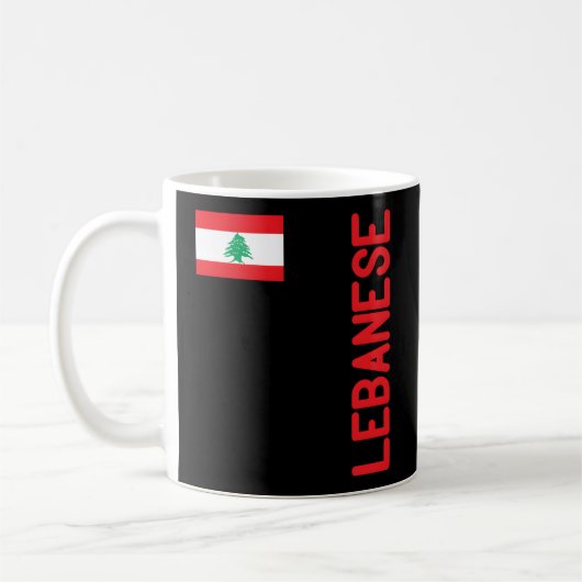 Mug Drapeau Libanais Et Racines Libanaises (Gauche)