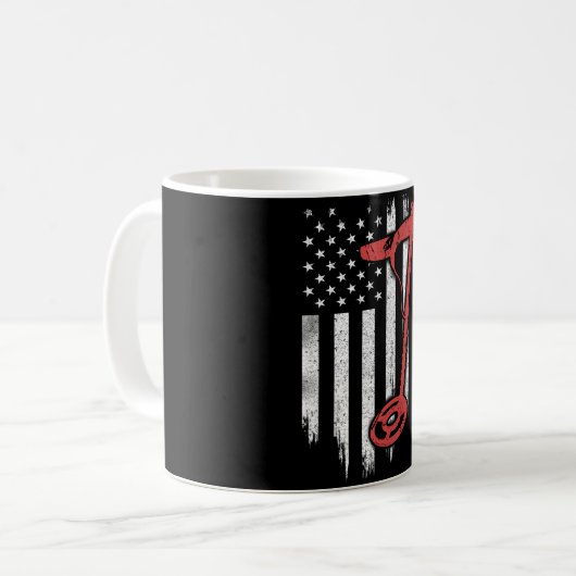 Mug Drapeau métallique détectant le drapeau américain (Devant gauche)