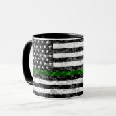 Mug Drapeau mince de Ligne Verte de Camo (Devant gauche)