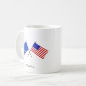 Mug Drapeau modifiable de l'Europe & Drapeau des Etats (Devant gauche)