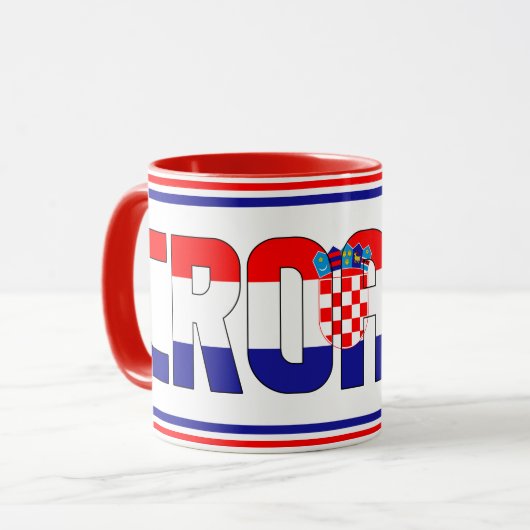 Mug Drapeau national Croatie Café patriotique (Devant gauche)