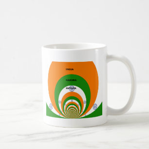 Mug Drapeau national de l'Inde Couleurs Design avec "H