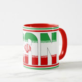 Mug Drapeau national d'Iran Café patriotique (Devant droit)