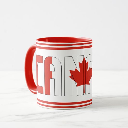 Mug Drapeau national du Canada Café patriotique (Devant gauche)