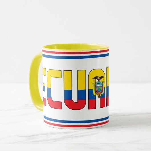 Mug Drapeau national Équateur Café patriotique (Devant gauche)