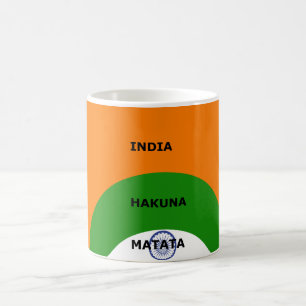 Mug Drapeau national indien design avec "Hakuna Mat