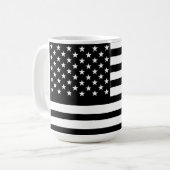 Mug Drapeau noir et blanc américain (Devant gauche)