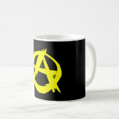Mug Drapeau noir et jaune de capitalisme d'Anarcho (Devant droit)
