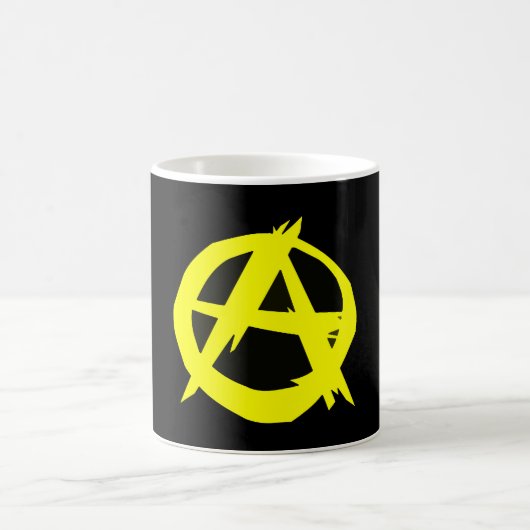 Mug Drapeau noir et jaune de capitalisme d'Anarcho (Centre)