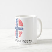 Mug Drapeau norvégien d'empreinte digitale de contact (Devant droit)