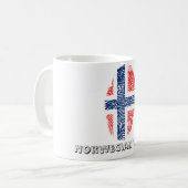 Mug Drapeau norvégien d'empreinte digitale de contact (Devant gauche)