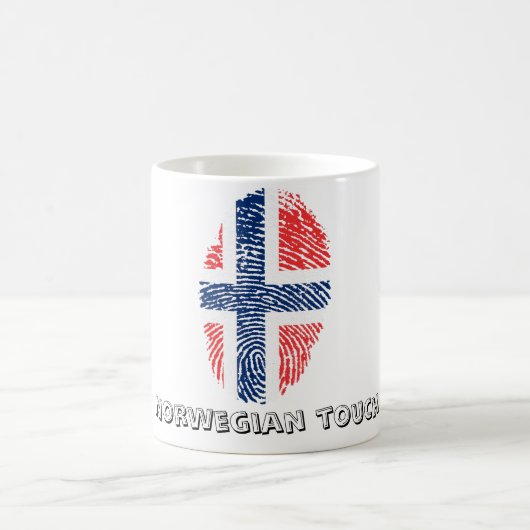 Mug Drapeau norvégien d'empreinte digitale de contact (Centre)