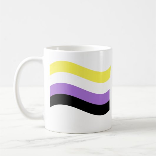 Mug Drapeau ondulant non binaire (Gauche)