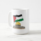 Mug Drapeau palestinien au-dessus du Dôme de la Mosqué (Devant gauche)