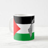 Mug Drapeau palestinien et carte avec Motif Keffiyeg (Devant gauche)