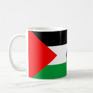 Mug Drapeau palestinien et carte avec Motif Keffiyeg