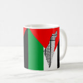 Mug Drapeau palestinien et carte avec Motif Keffiyeg (Devant droit)