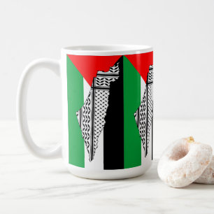 Mug Drapeau palestinien et carte avec Motif Keffiyeg
