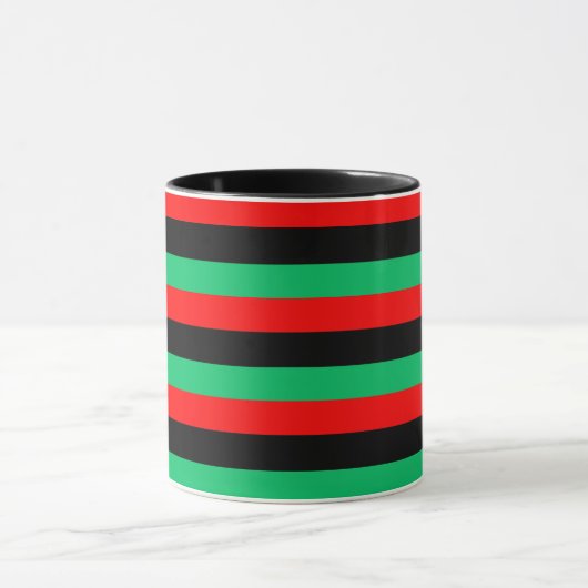 Mug Drapeau panafricain Rouge noir Vert rayures (Centre)