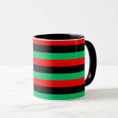 Mug Drapeau panafricain Rouge noir Vert rayures (Devant droit)
