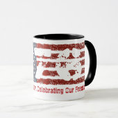 Mug Drapeau Patriotique 1776 en détresse (Devant droit)