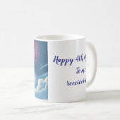 Mug Drapeau patriotique américain avec feux d'artifice (Devant droit)