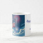 Mug Drapeau patriotique américain avec feux d'artifice (Centre)