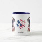 Mug Drapeau patriotique américain Carlin chien (Centre)