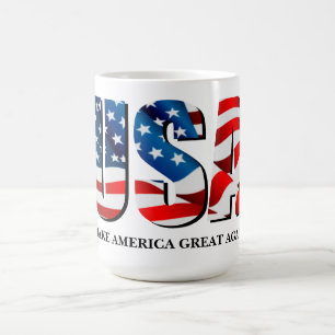 Mug drapeau patriotique américain rouge blanc