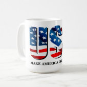 Mug drapeau patriotique américain rouge blanc (Devant gauche)