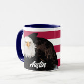 Mug Drapeau Patriotique Bald Aigle Gras Rouge Blanc Am (Devant gauche)