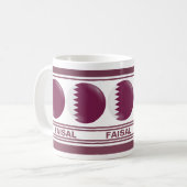 Mug Drapeau patriotique du Qatar personnalisé (Devant gauche)