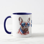 Mug Drapeau Patriotique États-Unis Chien de taureau fr (Gauche)