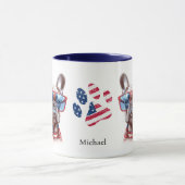Mug Drapeau Patriotique États-Unis Chien de taureau fr (Centre)