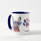Mug Drapeau Patriotique États-Unis Chien de taureau fr (Devant gauche)