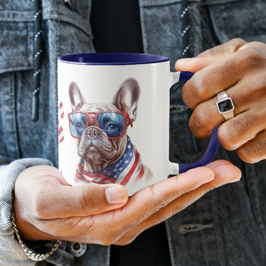 Mug Drapeau Patriotique États-Unis Chien de taureau fr