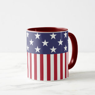 Mug Drapeau Patriotique Rouge Blanc Bleu Étoiles Et Fr
