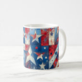 Mug Drapeau Patriotique rouge blanc et bleu Abstrait a (Devant droit)