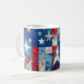 Mug Drapeau Patriotique rouge blanc et bleu Abstrait a (Devant gauche)