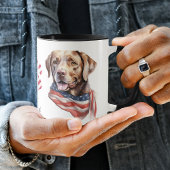 Mug Drapeau Patriotique USA Chocolat Labrador Retrieve