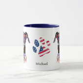 Mug Drapeau Patriotique USA Doberman Pinscher Chien (Centre)