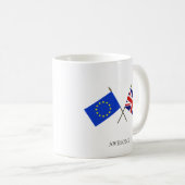 Mug Drapeau personnalisable de l'Europe & Drapeau du R (Devant droit)