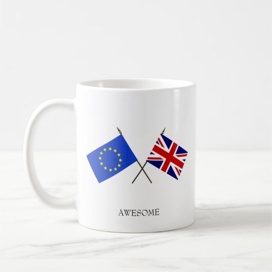 Mug Drapeau personnalisable de l'Europe & Drapeau du R (Gauche)