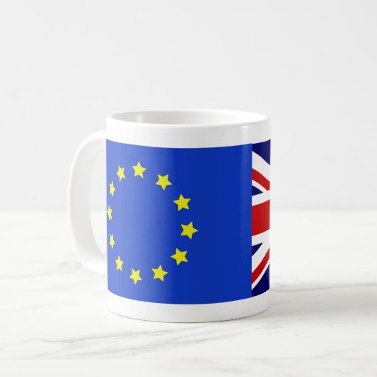 Mug Drapeau personnalisable de l'Europe & Drapeau du R (Devant gauche)